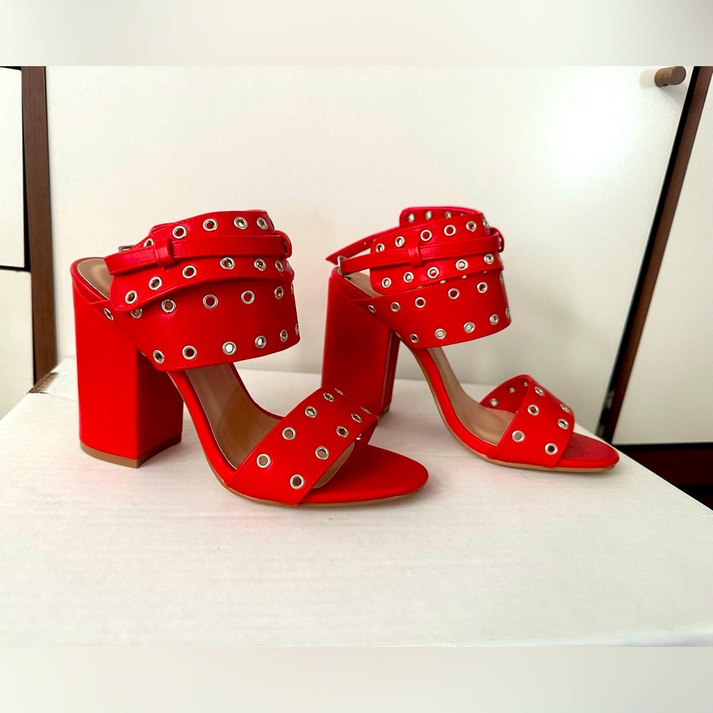 Red Yoki heeled sandal